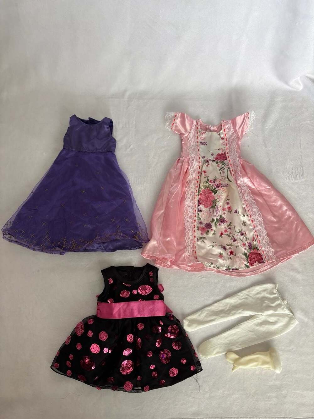 Your Doll Brand 3-Piece Doll Clothing Set Includes Two Dresses and Leggings